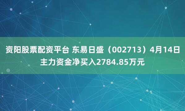 资阳股票配资平台 东易日盛（002713）4月14日主力资金净买入2784.85万元