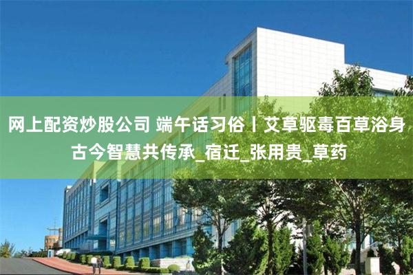 网上配资炒股公司 端午话习俗丨艾草驱毒百草浴身 古今智慧共传承_宿迁_张用贵_草药