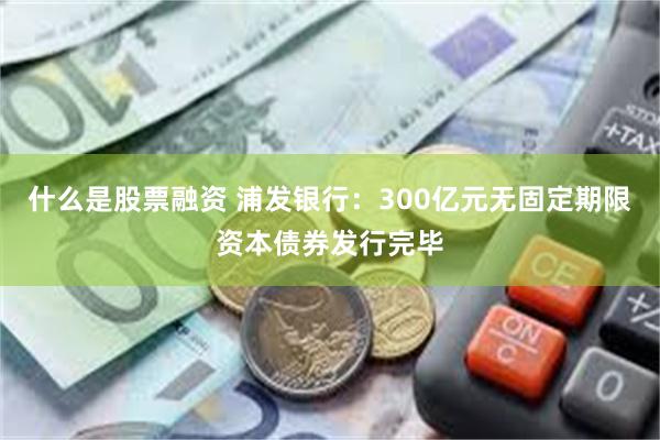什么是股票融资 浦发银行：300亿元无固定期限资本债券发行完毕