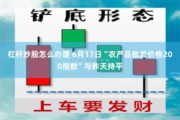 杠杆炒股怎么办理 6月17日“农产品批发价格200指数”与昨天持平