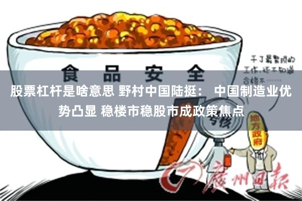股票杠杆是啥意思 野村中国陆挺： 中国制造业优势凸显 稳楼市稳股市成政策焦点