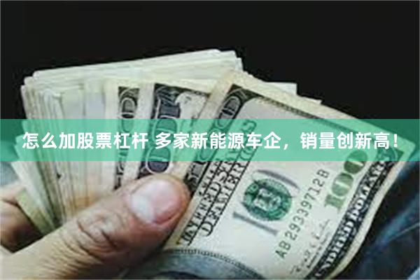 怎么加股票杠杆 多家新能源车企，销量创新高！
