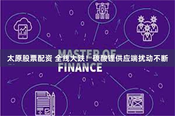 太原股票配资 全线大跌!碳酸锂供应端扰动不断