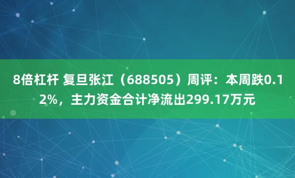 8倍杠杆 复旦张江（688505）周评：本周跌0.12%，主力资金合计净流出299.17万元